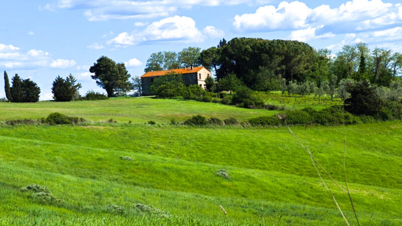 Kauni panoraamvaatega talumaja Lajatico külas